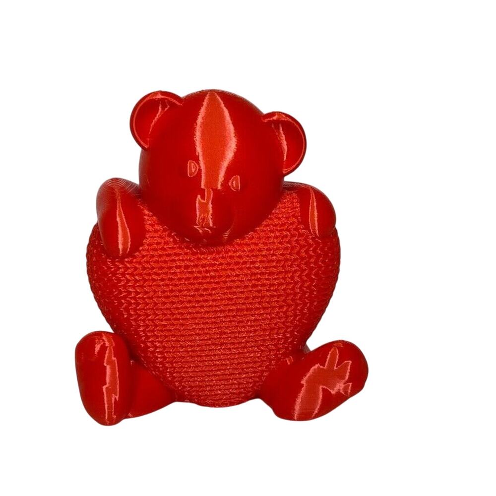 Teddy Bear Knitted Heart Red Cute Valentines Decor Gift 3 Inch